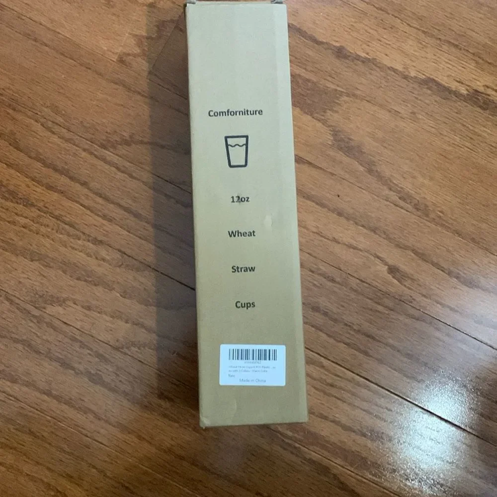12 ounce Wheat Straw Plastic Cups SIX in three colors